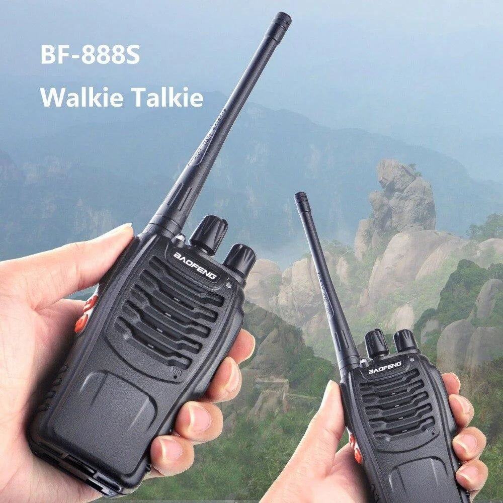 2pcs baofeng bf-888s portable walkie talkie 16ch bf 888s two way radio uhf 400-470mhz 2 pcs hunting transceiver with earphone - on sale