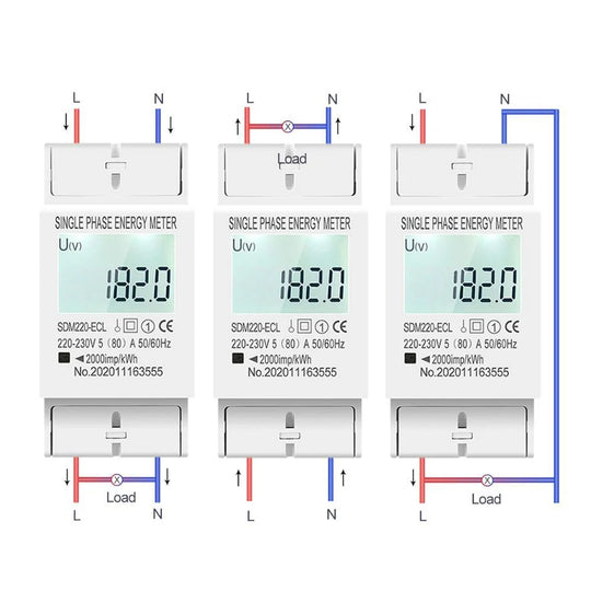 80A Din rail Single Phase Two Wire LCD Digital Display Power Consumption Energy Electric Meter kWh AC 220V 230V 50Hz/60Hz