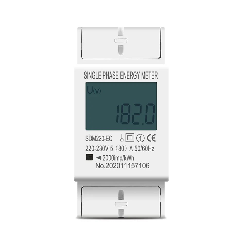 80A Din rail Single Phase Two Wire LCD Digital Display Power Consumption Energy Electric Meter kWh AC 220V 230V 50Hz/60Hz