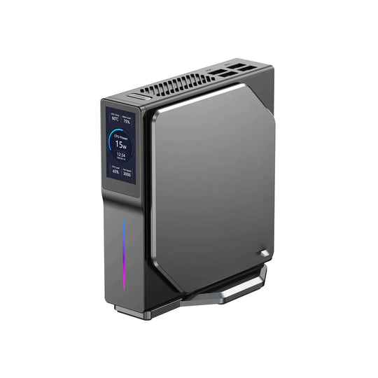 Agni by skullsaints mini pc – intel alder lake-n95 vibrant lcd screen m.2 ssd mini tower with rgb lights wifi 5 4k uhd dual lan for home