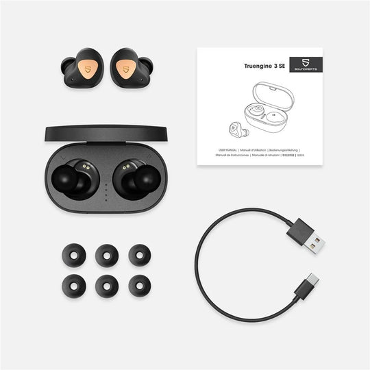 SoundPEATS Truengine 3 SE True Wireless Earbuds Bluetooth Dual Mic CVC 8.0 aptX Dual Dynamic Drivers with Crossover Smart Touch