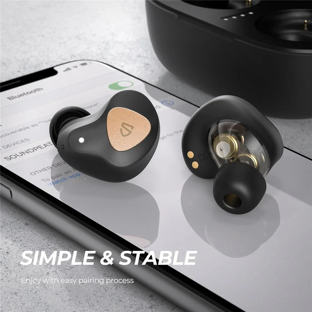 SoundPEATS Truengine 3 SE True Wireless Earbuds Bluetooth Dual Mic CVC 8.0 aptX Dual Dynamic Drivers with Crossover Smart Touch