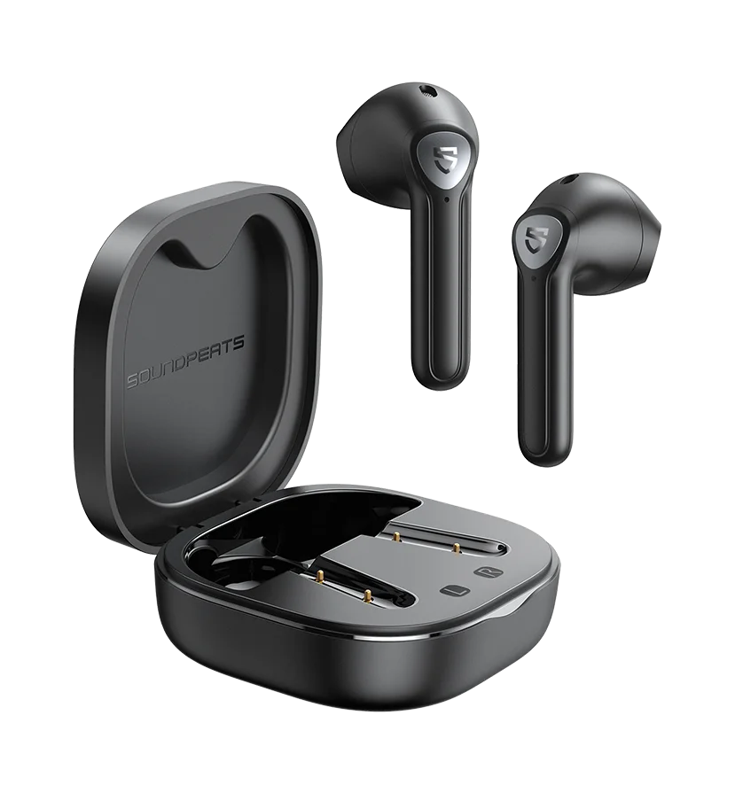 Soundpeats trueair2+ (plus) wireless earphones qcc3040 aptx-adaptive bluetooth v5.2 earbuds 4-mic cvc 8.0 noise cancellation game mode - 