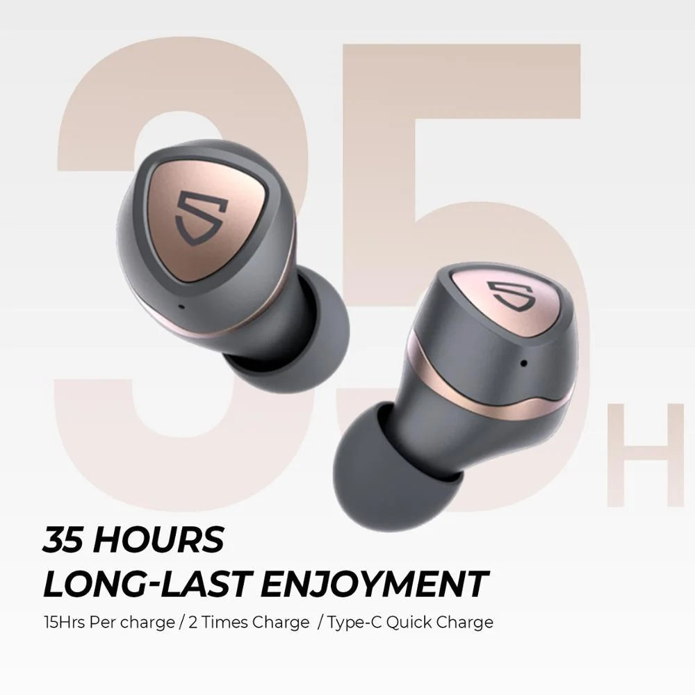 Soundpeats Sonic Bluetooth 5.2 Wireless Earphones QCC3040 Chipset APTX-adaptive CVC 8.0 Noise Reduction Earbuds 45H Play time