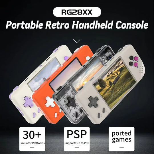 Anbernic rg28xx handheld game console: 2.83-inch ips screen linux os retro video playback 3100mah battery controller support and e-book