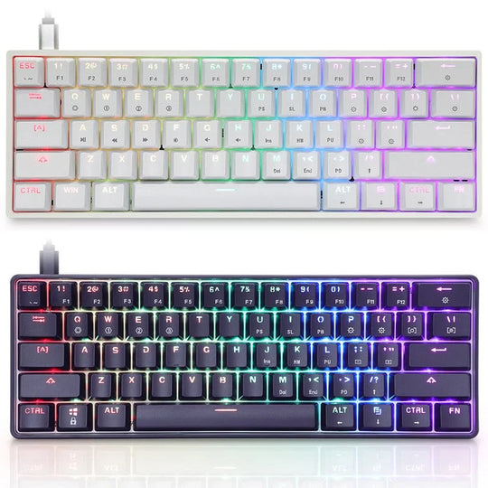 Gk61 61 keys gaming mechanical keyboard usb wired rgb backlit gamer mechanical keyboards for desktop tablet laptop - ₹7,999