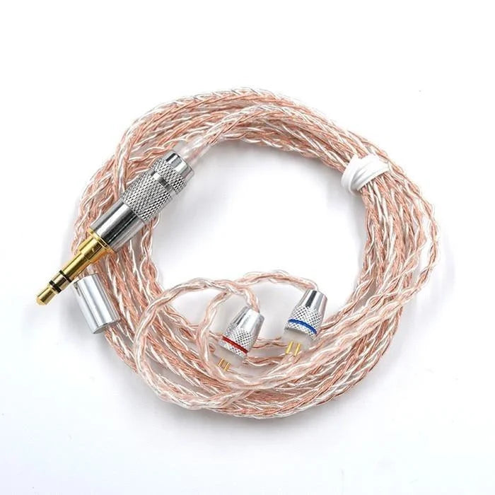 Kz headphone copper silver mixed plated upgrade cable earphone cable wire mmcx pin for zst zs10 es3 es4 as10 ba10 zs6 zs5 zs4 - on sale