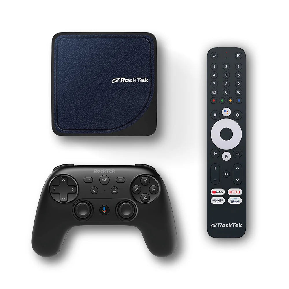 Rocktek rtx5000 android 12 tv box and gaming machine with nvidia geforce gp1500 google certified gamepad - ₹12,999