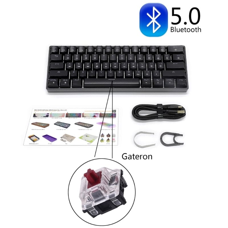 SK61 61 Key Mechanical Keyboard USB Wired LED Backlit Axis Gaming 