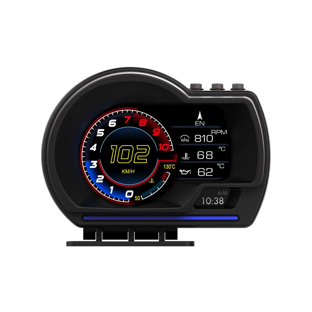 Techadro ta-h1 hud obd2 + gps smart gauge speedometer – high-resolution no delay head-up display 10 interfaces - ₹2,999