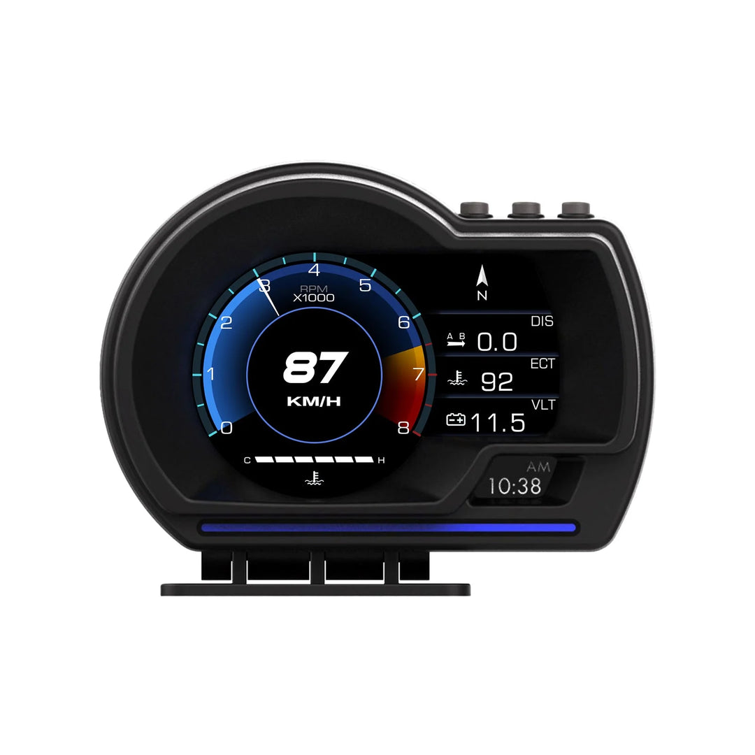 Techadro ta-h1 hud obd2 + gps smart gauge speedometer – high-resolution no delay head-up display 10 interfaces - ₹2,999