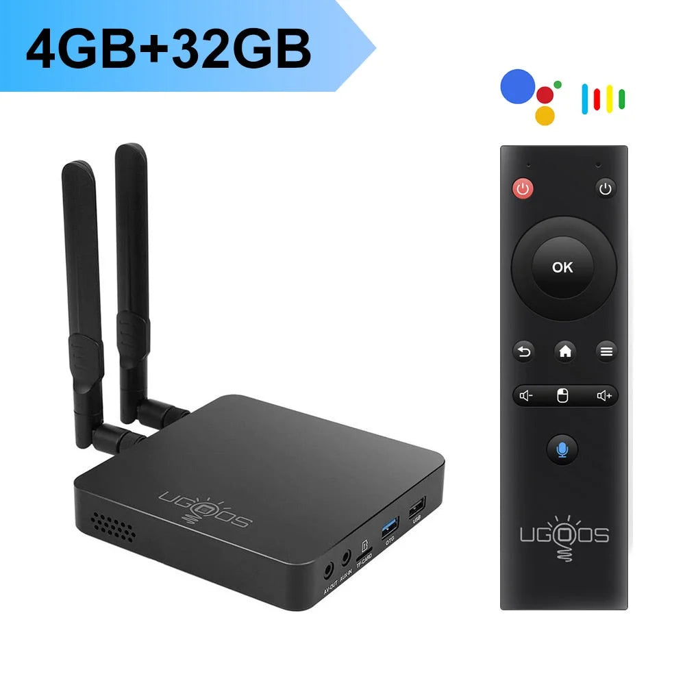 Ugoos am6b plus tv box amlogic s922x-j android 9.0 ddr4 4gb ram 32gb wifi6 1000m bt5.0 ott 4k am6 plus tv box - ₹19,999